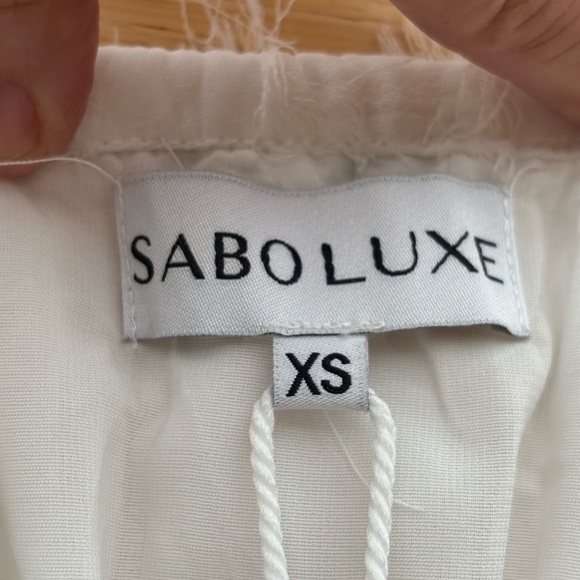 NWT Sabo Luxe Trinity Dress XS White Boho Puff Sleeve Mini - Picture 6 of 10